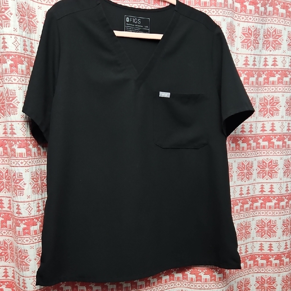 Figs Women's Black Catarina Scrub Top XXL